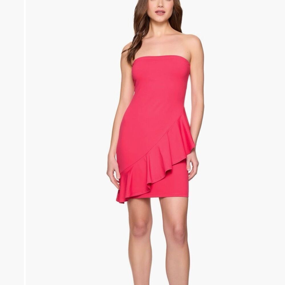 NWT Suzana Monaco mini dress with ruffles in Framboise Size M